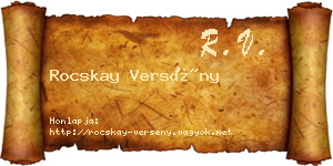 Rocskay Versény névjegykártya